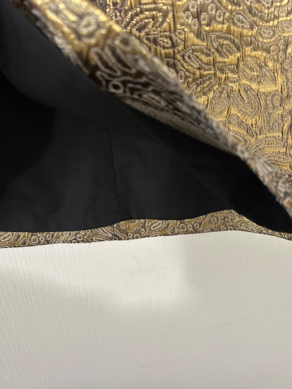 Skirt LOFT Gold Brocade Metallic Mini Glam Rocker - Picture 5 of 9